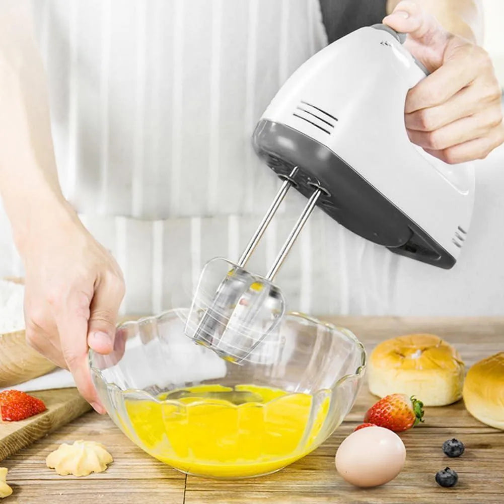 Electric Hand Blender White ABS Plastic – Portable Kitchen Mixer for Blending, Beating & Mixing (1 Pc)