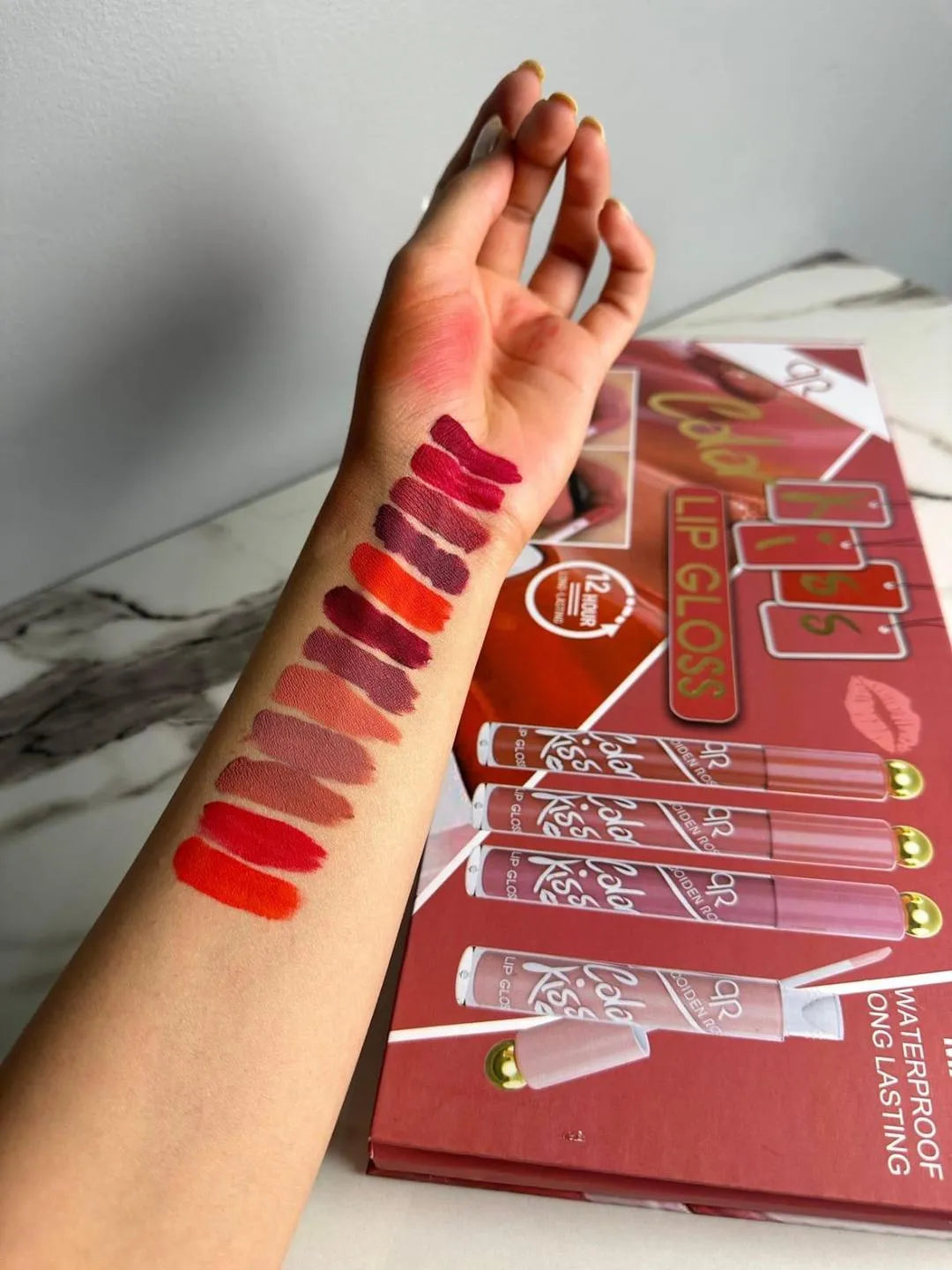 Lipstick Lip Gloss Set 12 Colors Matte Finish – Long Lasting Makeup Kit for Women