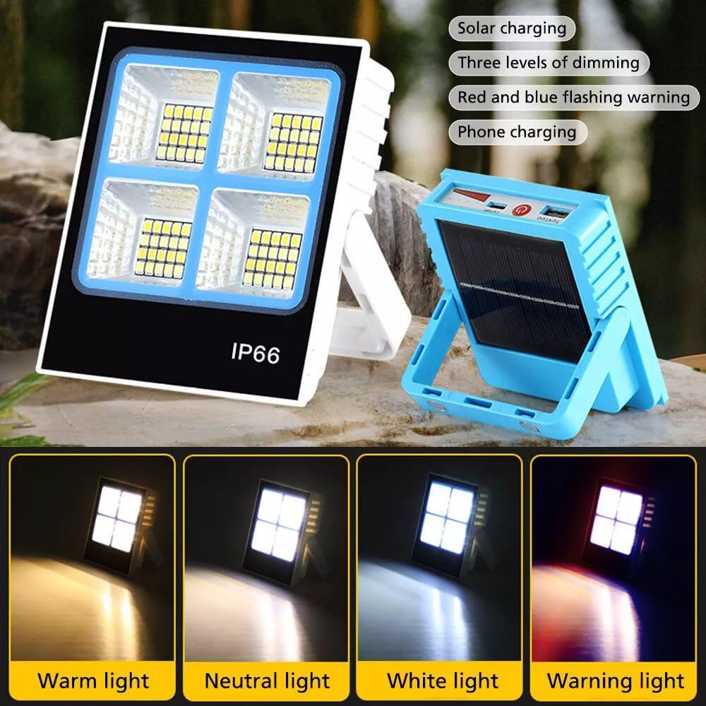80W Rechargeable Mini LED Solar Flood Light – Outdoor Waterproof Security Light with Solar Charging & Remote Control