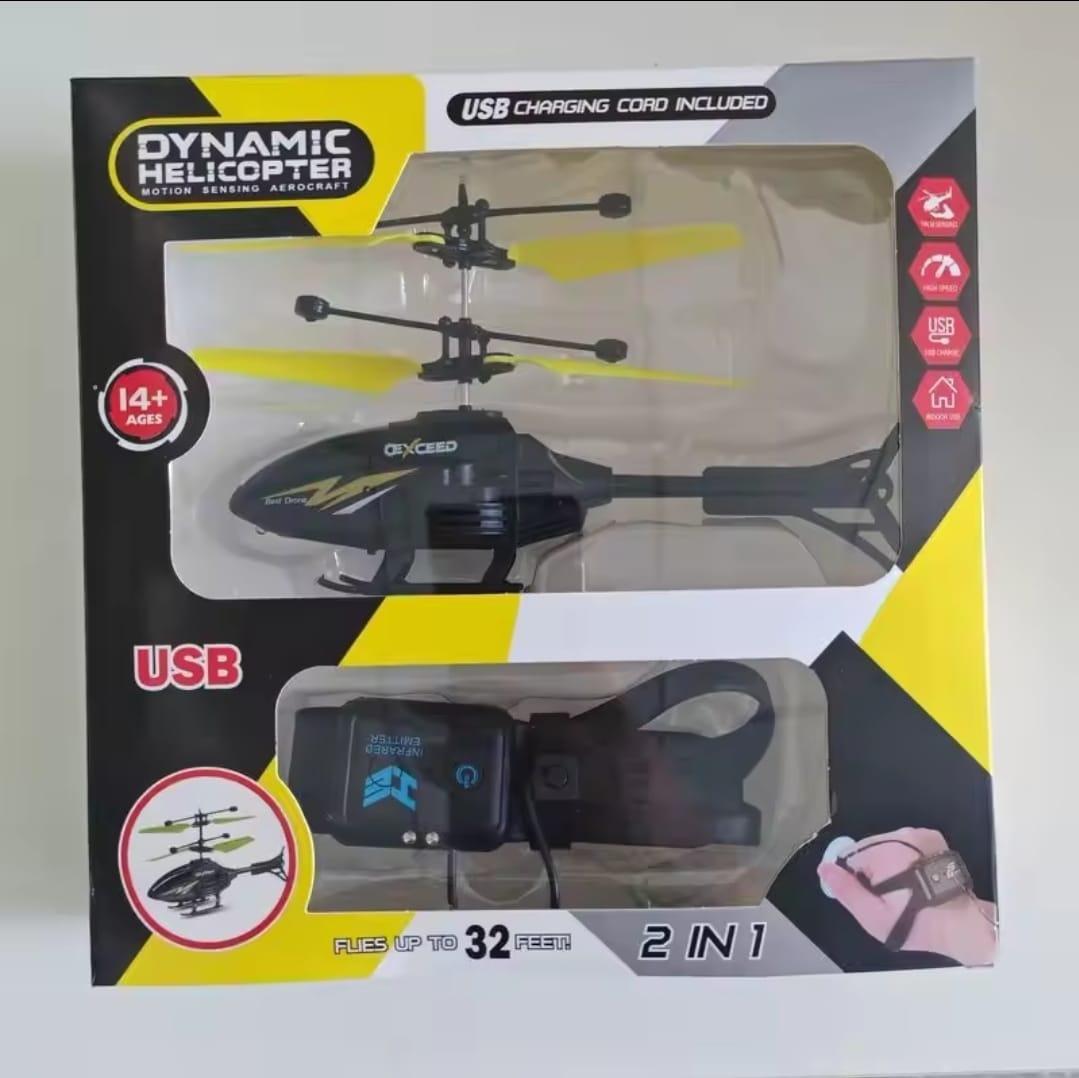 Electric Helicopter Toy for Kids (1–10 Years) with Watch Control – Rechargeable Flying Helicopter with Gesture Control