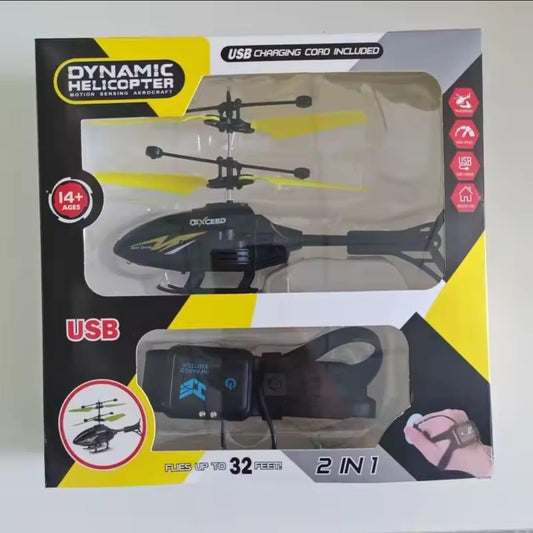 Electric Helicopter Toy for Kids (1–10 Years) with Watch Control – Rechargeable Flying Helicopter with Gesture Control