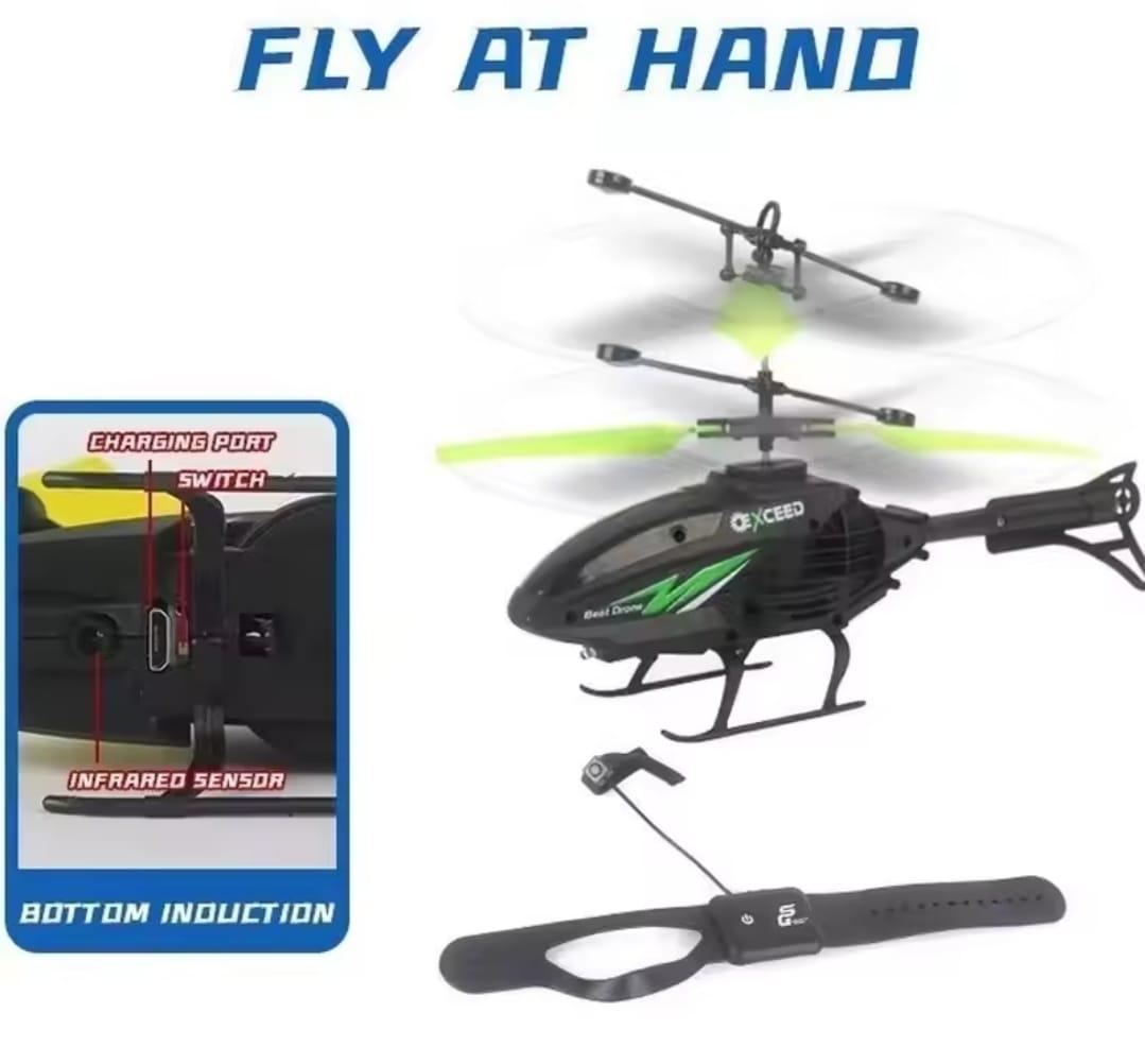 Electric Helicopter Toy for Kids (1–10 Years) with Watch Control – Rechargeable Flying Helicopter with Gesture Control