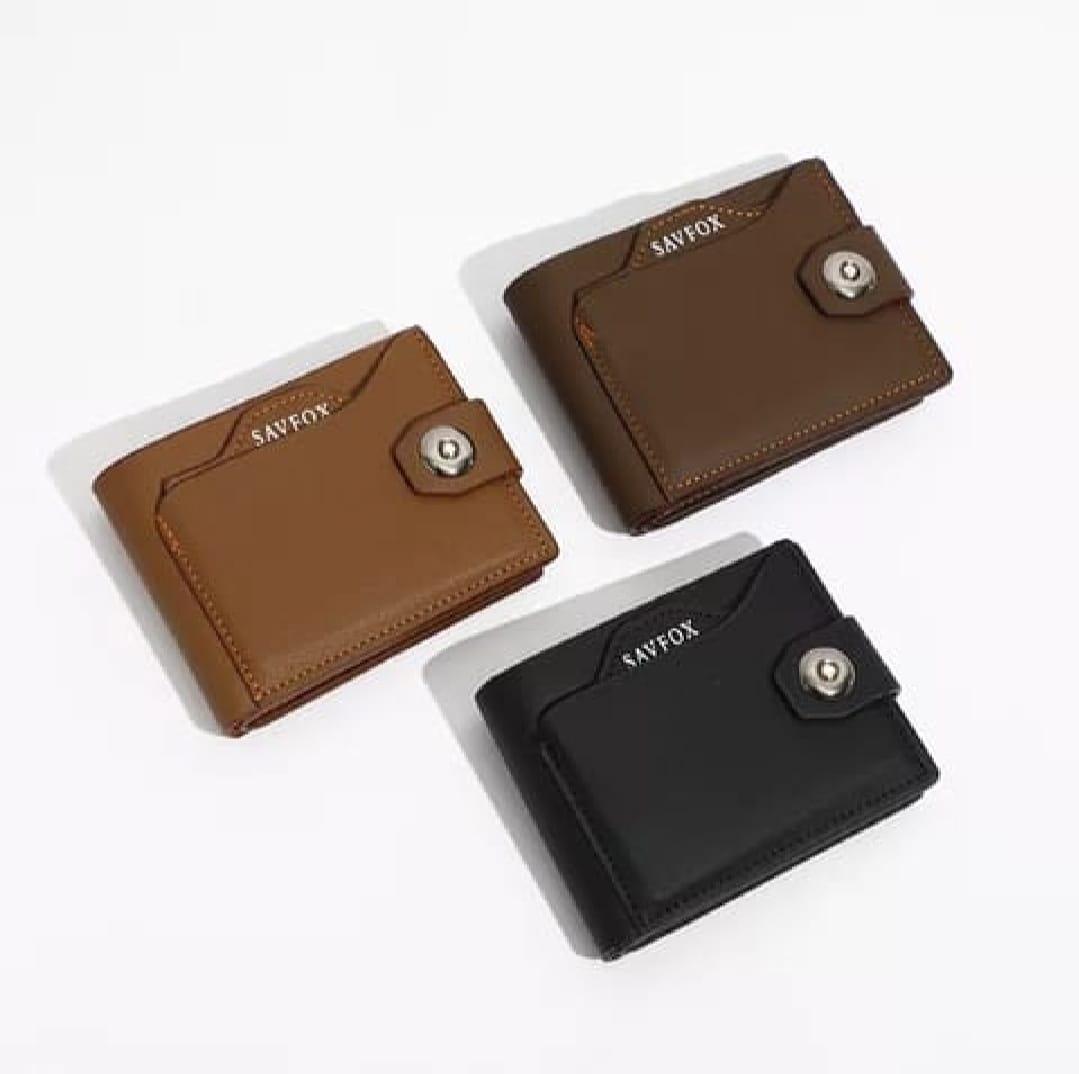 Men PU Leather Slim Wallet Brown Black Beige Bi Fold – Stylish Compact Card Holder Wallet for Men