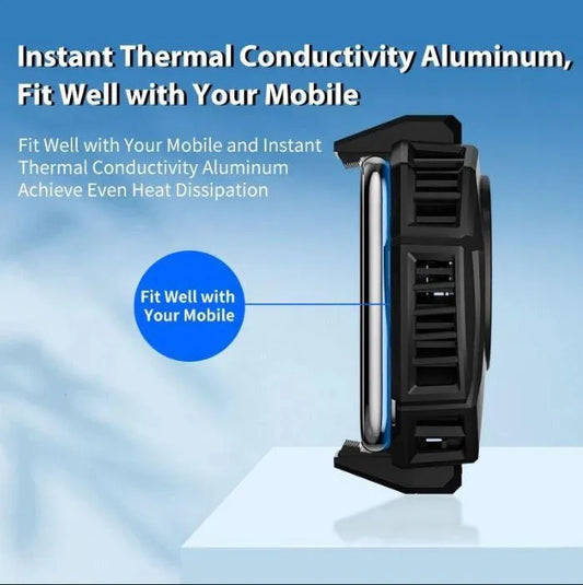 Mobile Phone Cooler with Temperature Display – RGB Gaming Cooling Fan, ABS Radiator for Smartphones (Android & iPhone)