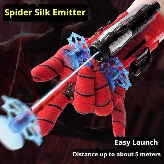 Spiderman Silk Emitter Toy – Red Web Shooter with 5M Range, Kids Action Toy for Boys & Girls