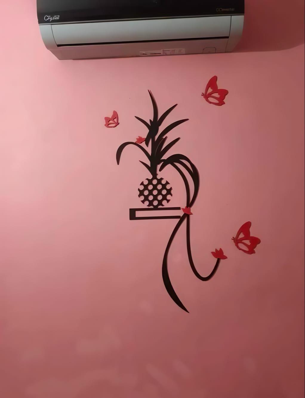 3D Wooden Wall Art Abstract Red Butterfly Decor 30x14 Inch – Modern Decorative Hanging Wall Piece