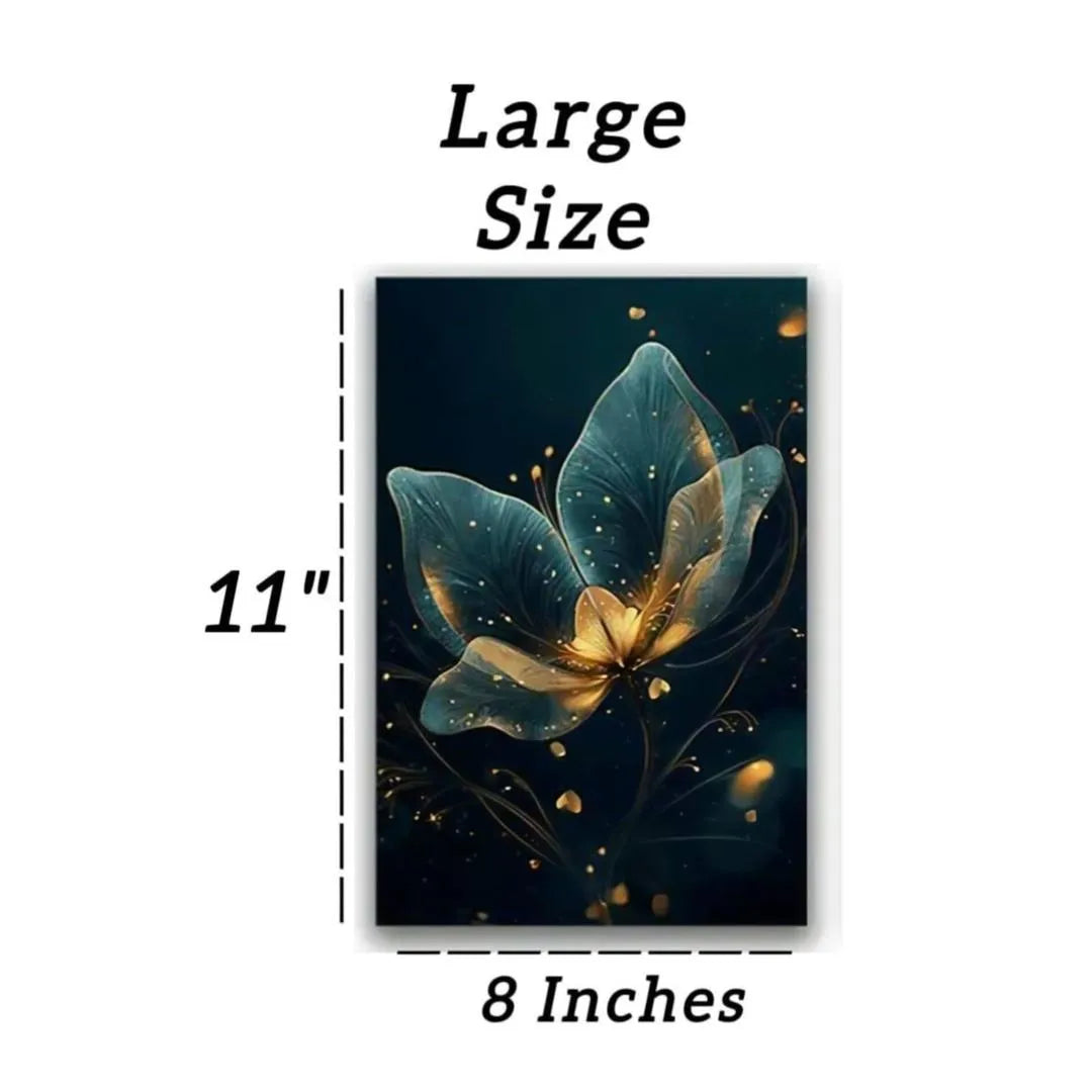 3-Piece Floral Wall Art Set – Green MDF Frame Modern Wall Decor for Living Room, Bedroom & Office