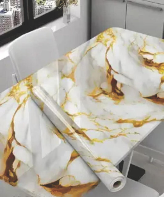 Self Adhesive Gold Marble Foil Roll for Kitchen & Furniture – Waterproof Decorative Sticker Sheet