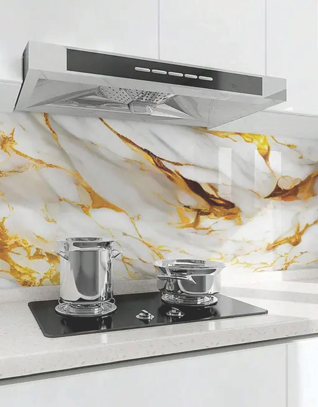 Self Adhesive Gold Marble Foil Roll for Kitchen & Furniture – Waterproof Decorative Sticker Sheet
