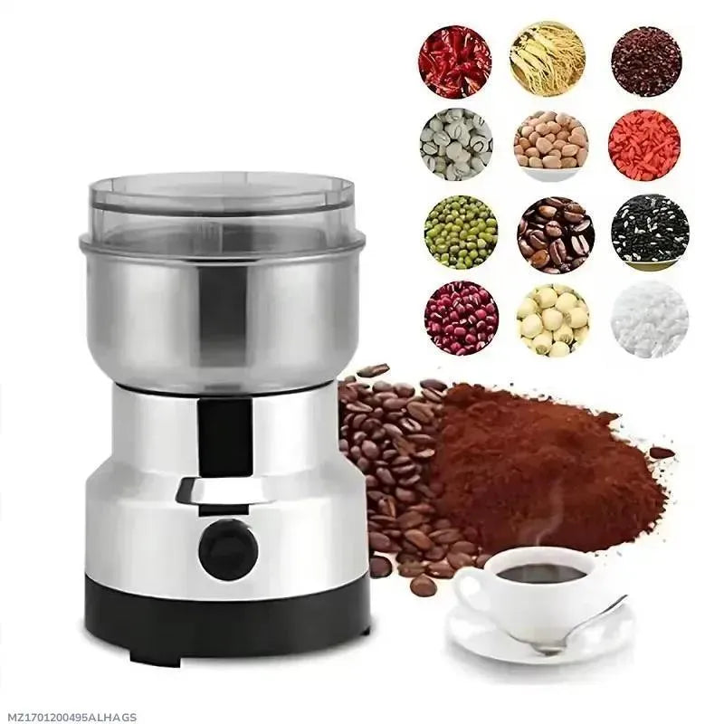 Electric Spice Grinder Stainless Steel – Multi-Function Kitchen Grinder for Coffee, Masala & Dry Herbs (Silver)