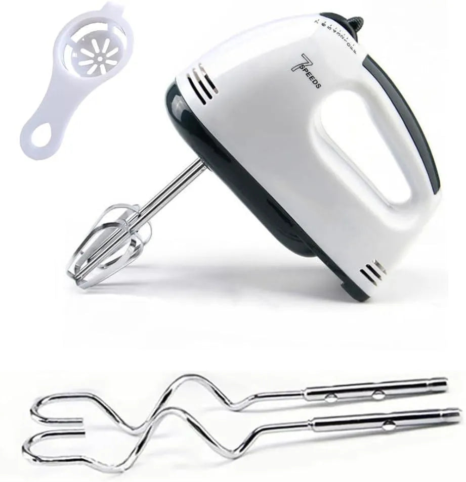 Electric Hand Blender White ABS Plastic – Portable Kitchen Mixer for Blending, Beating & Mixing (1 Pc)