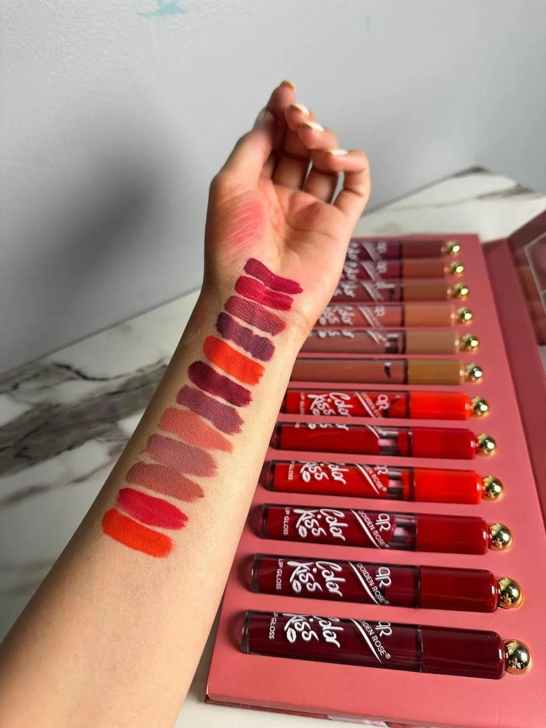 Lipstick Lip Gloss Set 12 Colors Matte Finish – Long Lasting Makeup Kit for Women