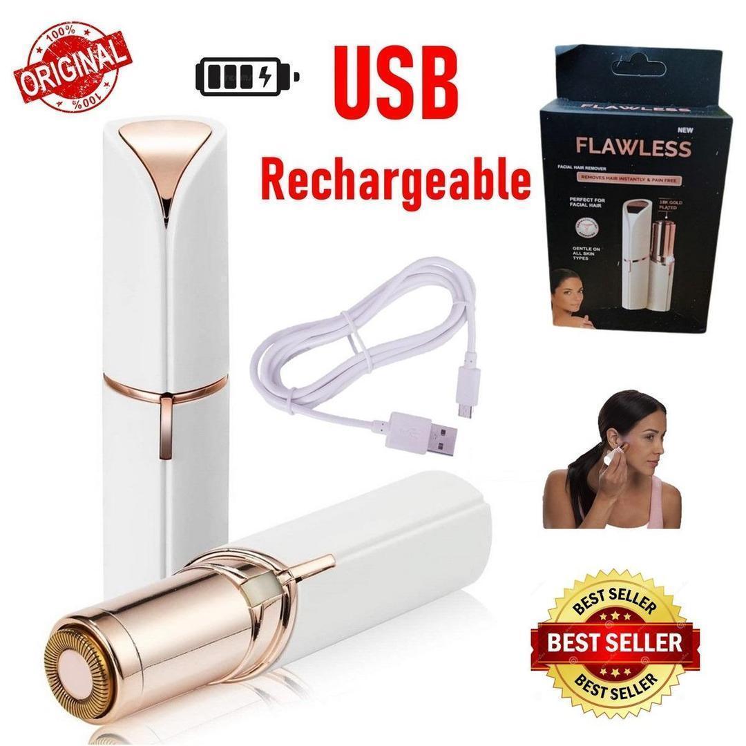 USB Rechargeable Flawless Facial Hair Remover – Painless Electric Hair Remover for Women, All Skin Types