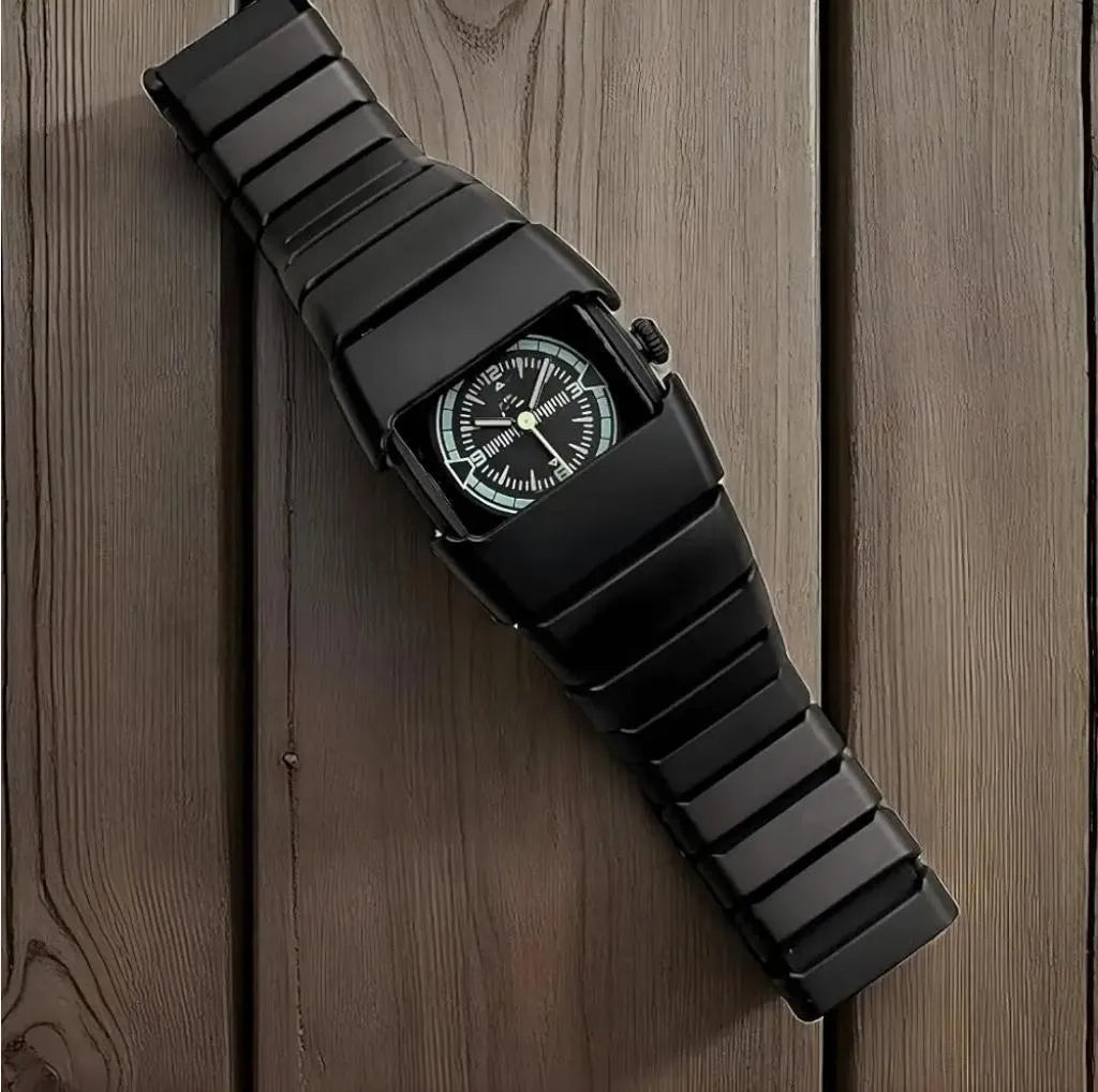 Men’s Rectangular Dial Watch – Comfortable Daily Wear Analog Wrist Watch for Casual & Formal Use