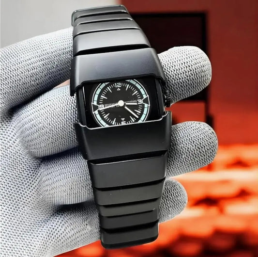 Men’s Rectangular Dial Watch – Comfortable Daily Wear Analog Wrist Watch for Casual & Formal Use