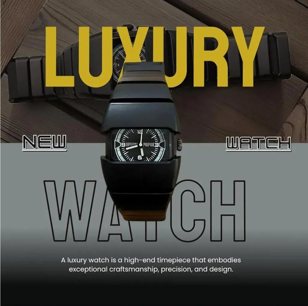 Men’s Rectangular Dial Watch – Comfortable Daily Wear Analog Wrist Watch for Casual & Formal Use