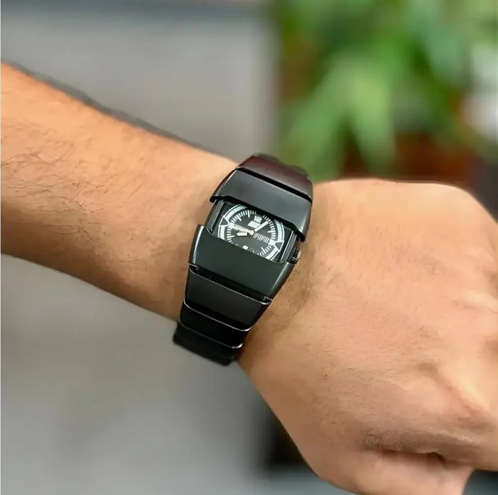 Men’s Rectangular Dial Watch – Comfortable Daily Wear Analog Wrist Watch for Casual & Formal Use