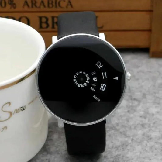 Black Leather Strap Analog Watch – Unisex Wrist Watch for Men & Women, Classic Casual & Formal Style