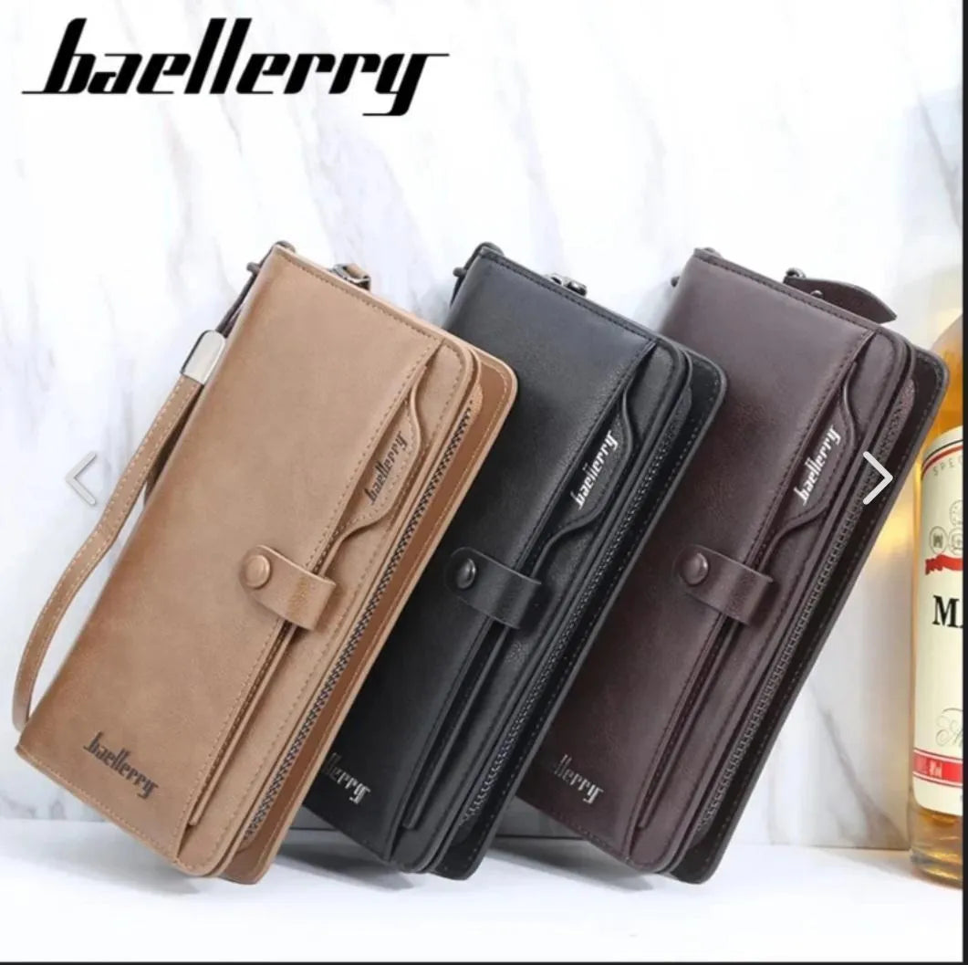 Men PU Leather Wallet Black Brown Maroon Zipper Closure Slim – Stylish Compact Wallet for Men