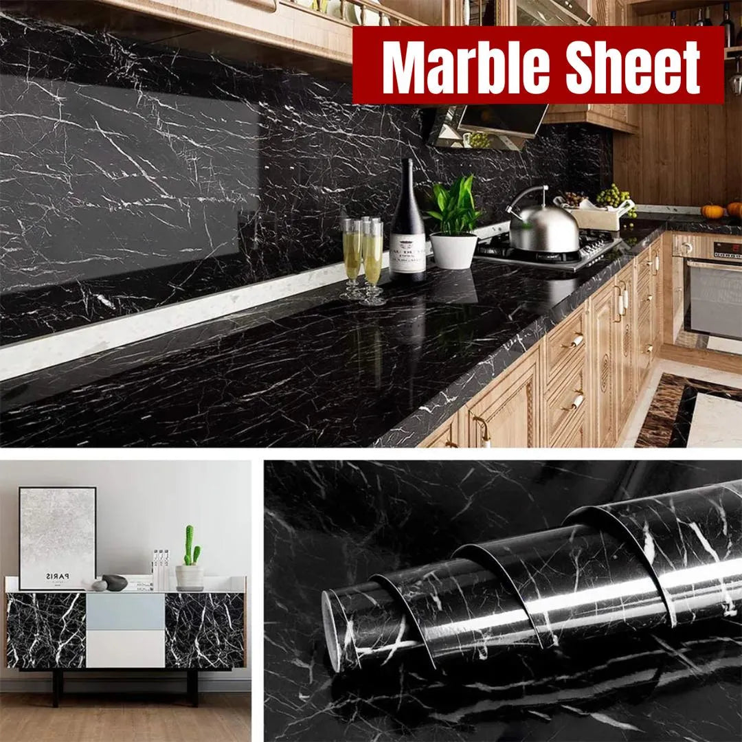 Affordable Marble Sticker Sheet for Kitchen & Home – Waterproof Self Adhesive PVC Cover Roll