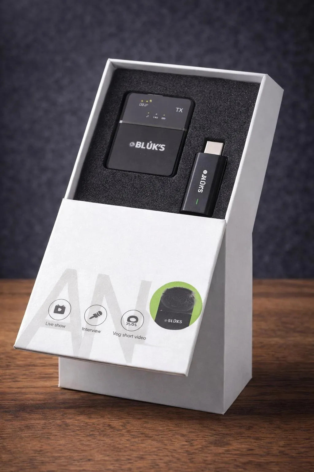 BLUK’S BX7 Wireless Microphone 2.4G Type-C – Noise Reduction Lavalier Mic for Vlogging, Interviews & Live Streaming