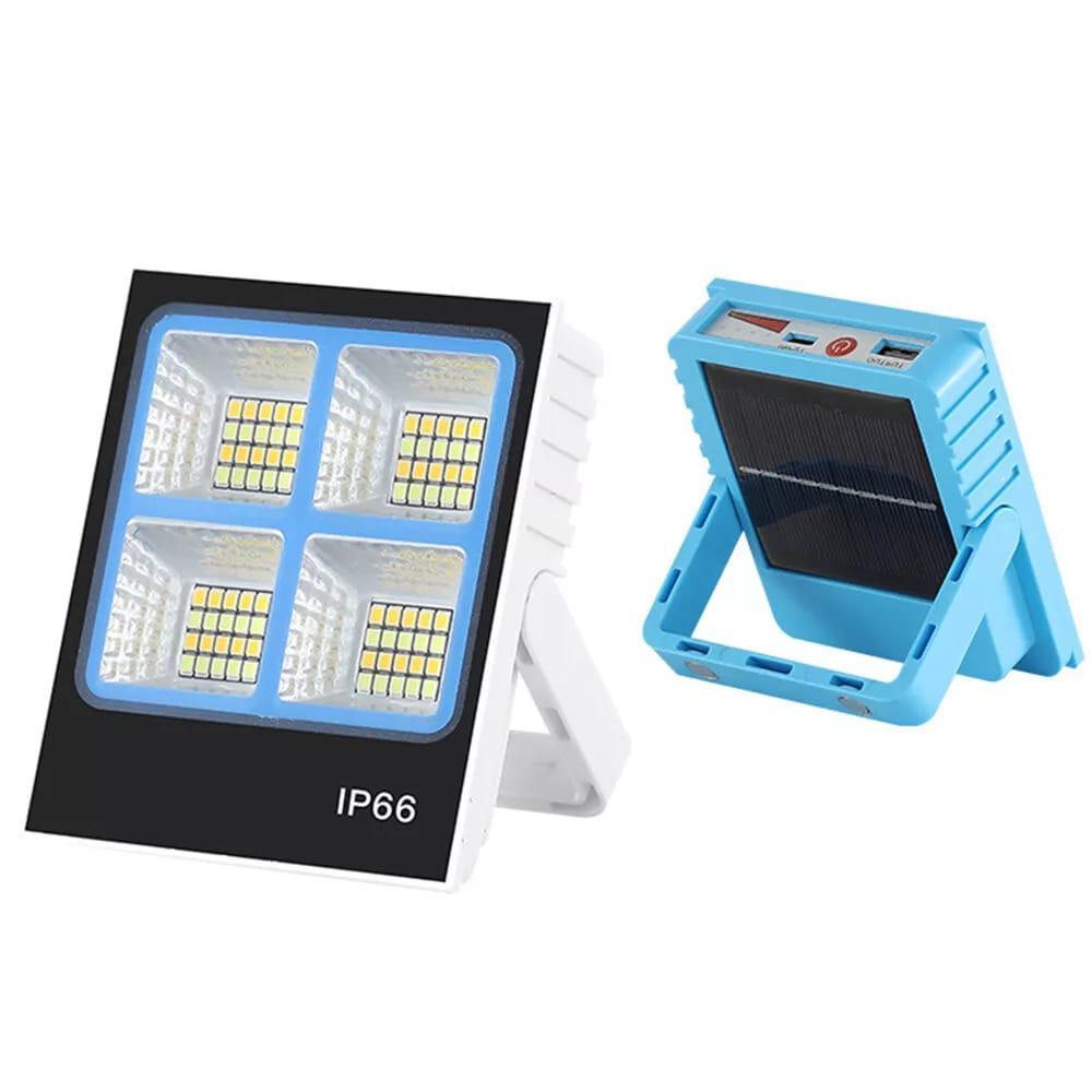 80W Rechargeable Mini LED Solar Flood Light – Outdoor Waterproof Security Light with Solar Charging & Remote Control