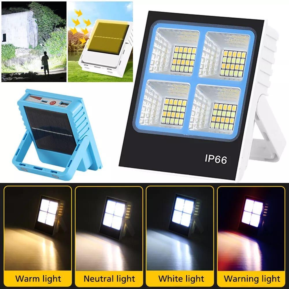 80W Rechargeable Mini LED Solar Flood Light – Outdoor Waterproof Security Light with Solar Charging & Remote Control