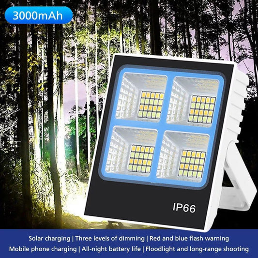 80W Rechargeable Mini LED Solar Flood Light – Outdoor Waterproof Security Light with Solar Charging & Remote Control