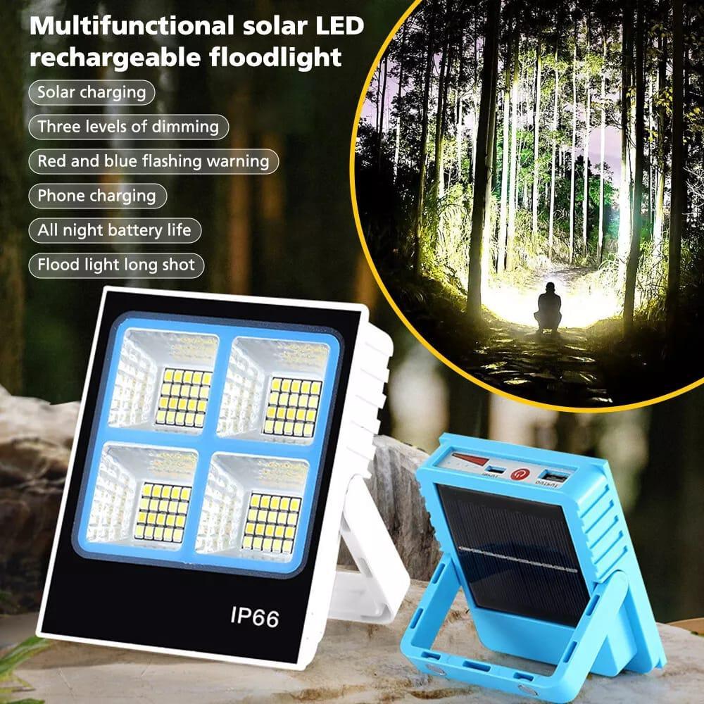 80W Rechargeable Mini LED Solar Flood Light – Outdoor Waterproof Security Light with Solar Charging & Remote Control
