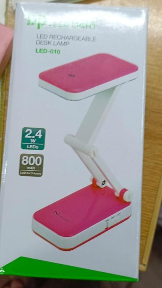 Rechargeable LED Table Lamp – 2.4W White Desk Lamp with 800mAh Battery, Portable Study Light for Home & Office