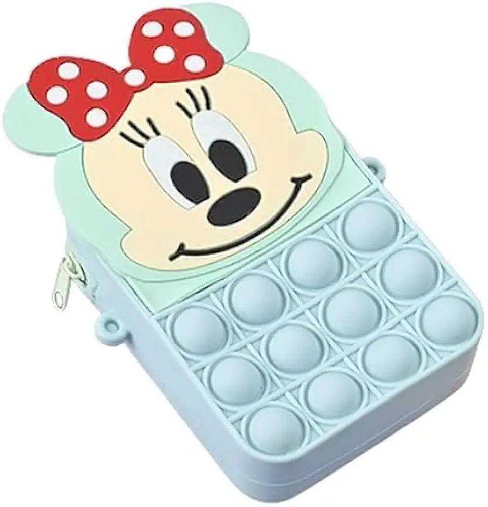 Minnie Mouse Pop It Crossbody Bag – Multicolor Silicone Shoulder Bag for Girls & Kids