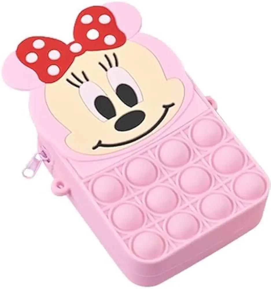 Minnie Mouse Pop It Crossbody Bag – Multicolor Silicone Shoulder Bag for Girls & Kids