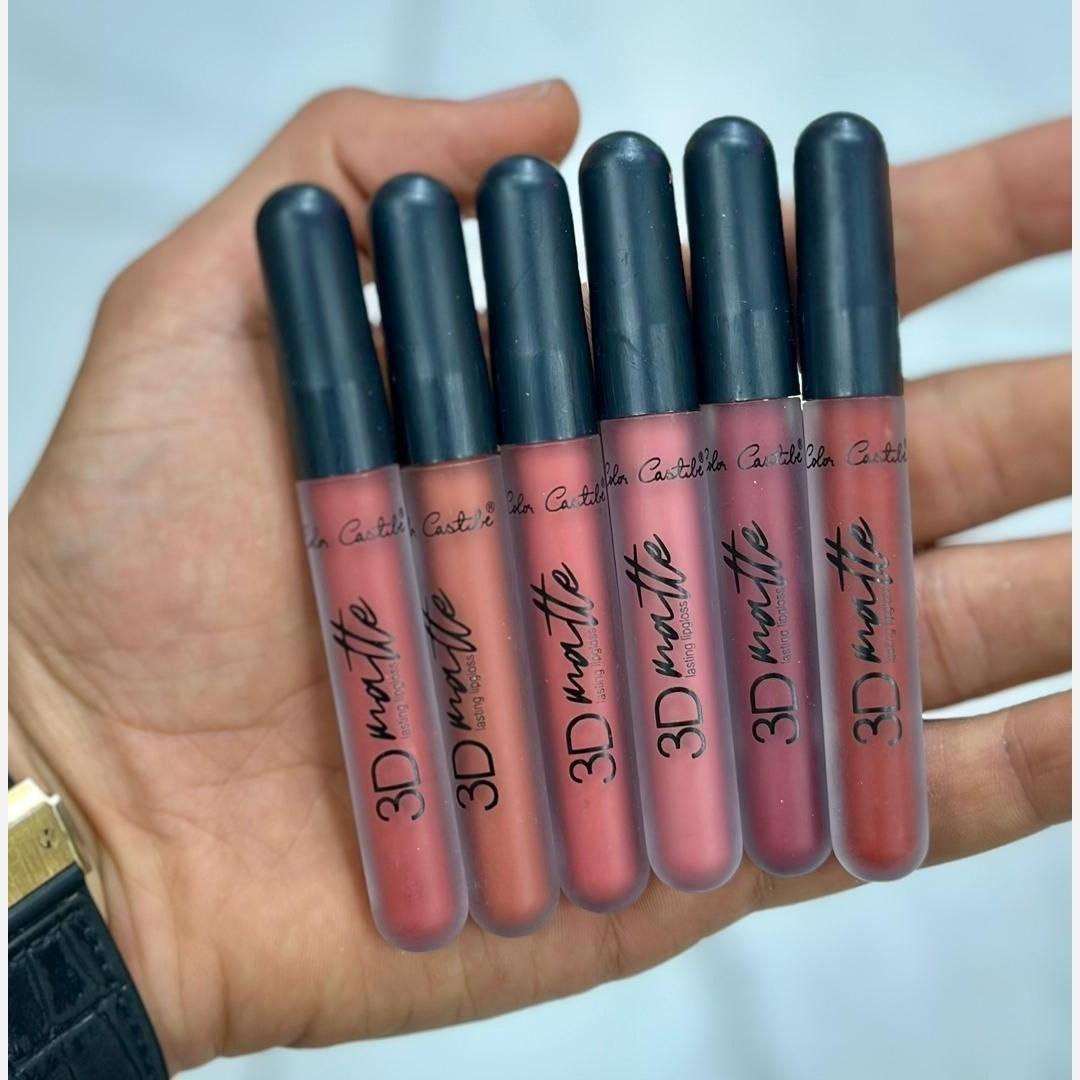6 Pcs Matte Lip Gloss Set – Bold High Pigment Creamy Finish Long Lasting Lip Colors for Women
