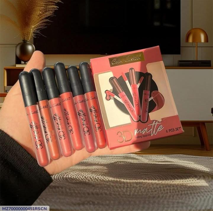 6 Pcs Matte Lip Gloss Set – Bold High Pigment Creamy Finish Long Lasting Lip Colors for Women