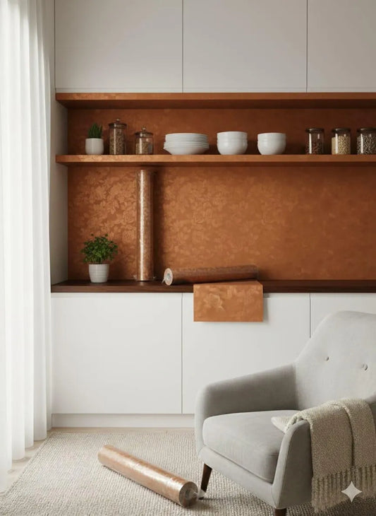 Wooden Wallpaper Sheet with Attachment Sticks 30 x 200 cm – Self Adhesive Wood Grain Wall Sticker Roll