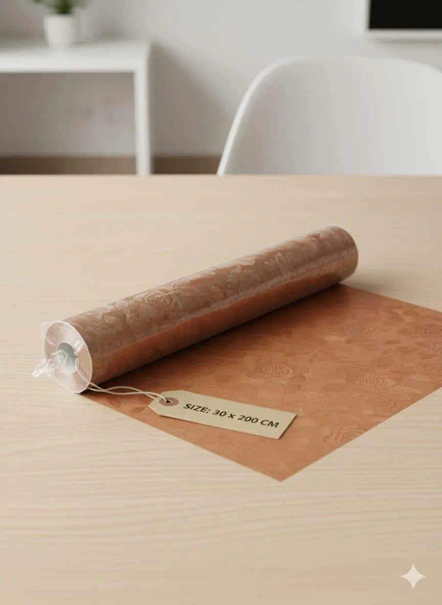 Wooden Wallpaper Sheet with Attachment Sticks 30 x 200 cm – Self Adhesive Wood Grain Wall Sticker Roll